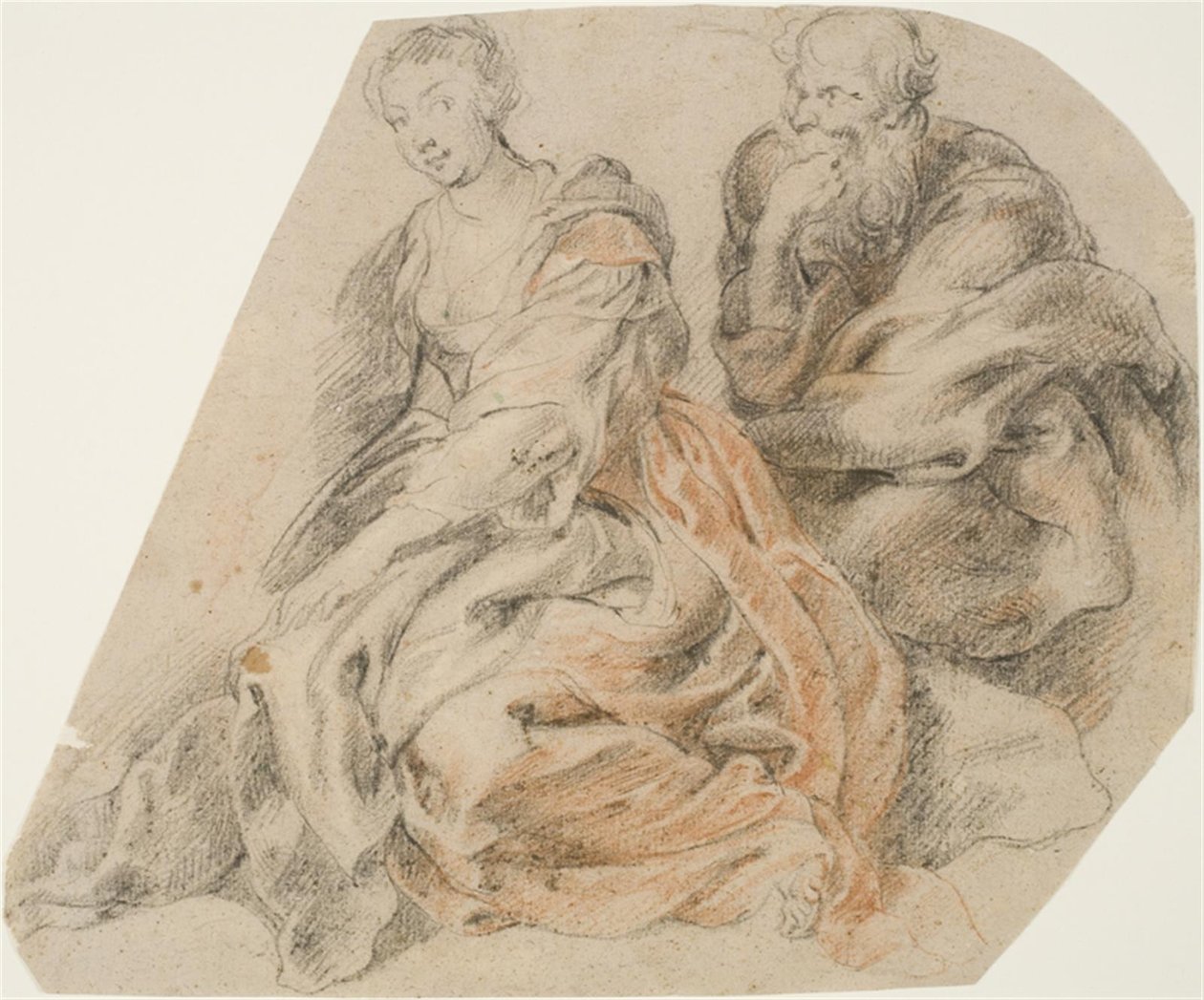 En ung kvinde og en gammel mand. (Mary og Joseph? Susanna og en af de to ældste?) af Willem Panneels