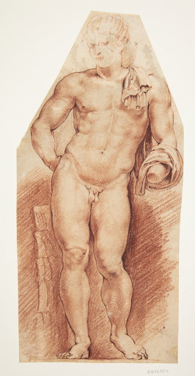 Den antikke skulptur ’Belvedere Antinous’, set forfra af Willem Panneels