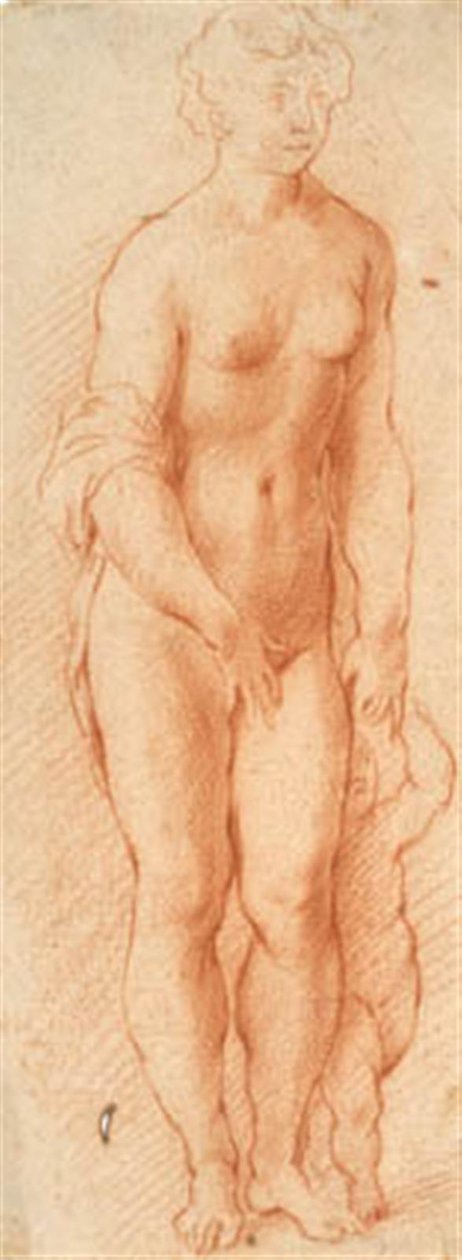 Venus og Amor. Georg Petels skulpturgruppe set drejet halvt mod højre af Willem Panneels