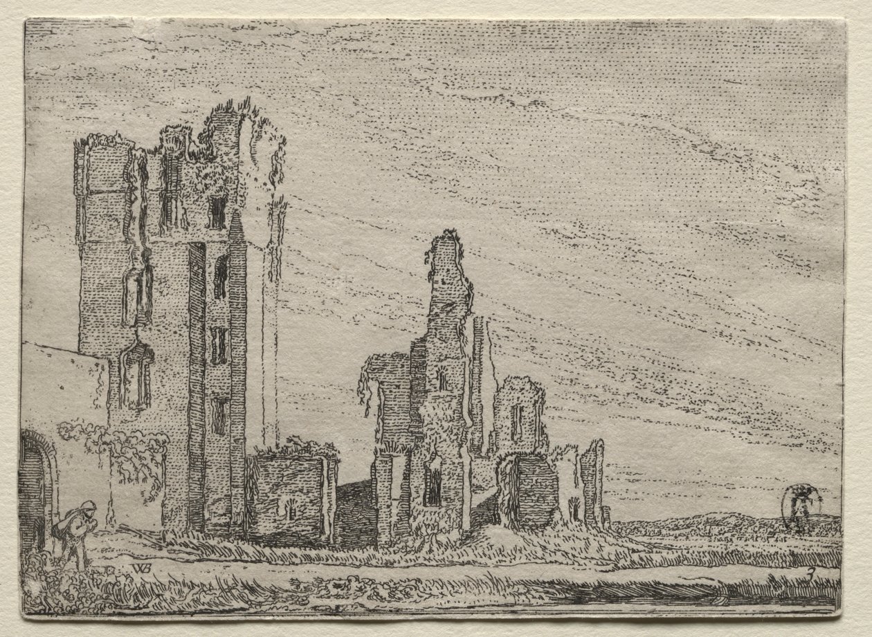 Ruinerne af slottet Huys Te Kleef nær Haarlem, ca. 1616. af Willem Pietersz Buytewech