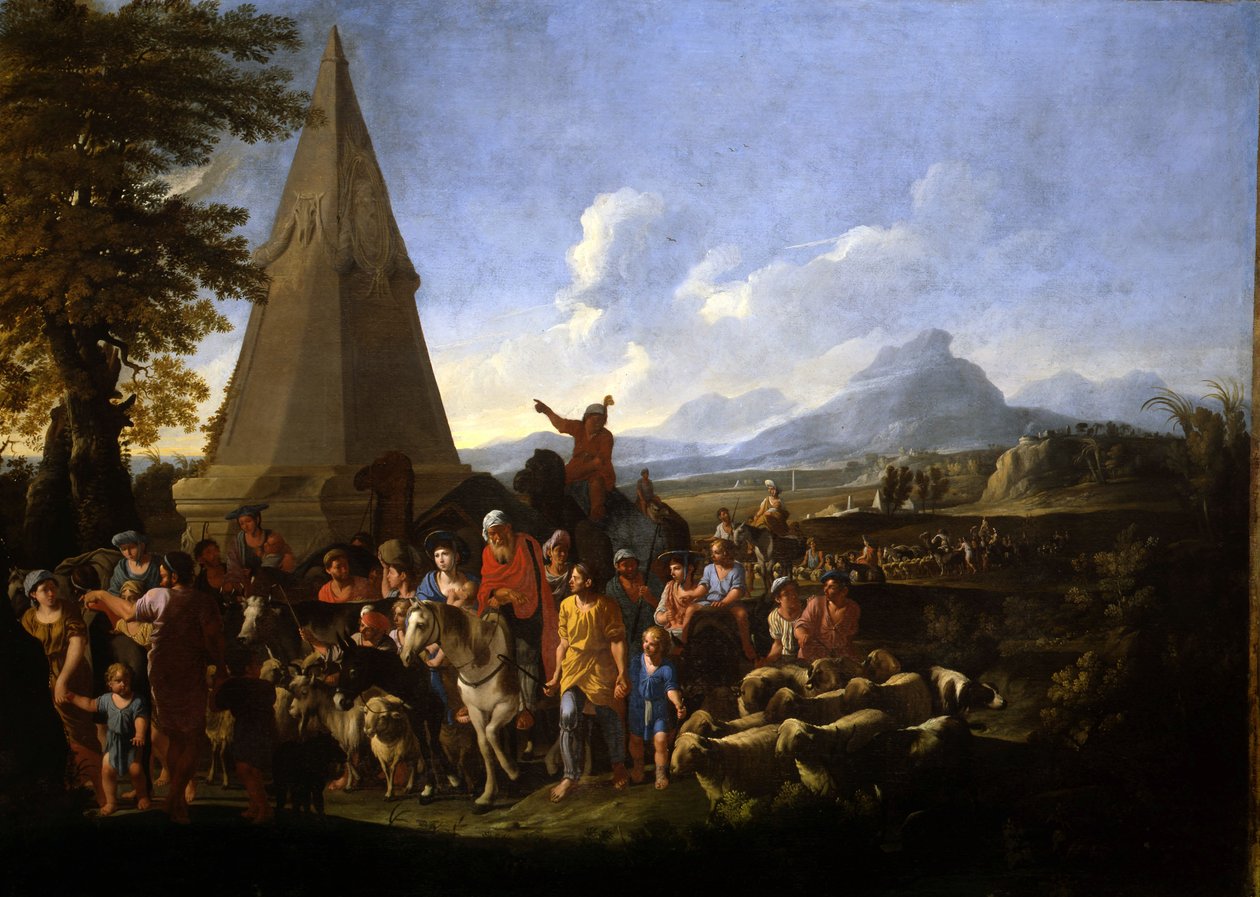 Jakob og hans familie på vej ind i Egypten af Willem Reuter