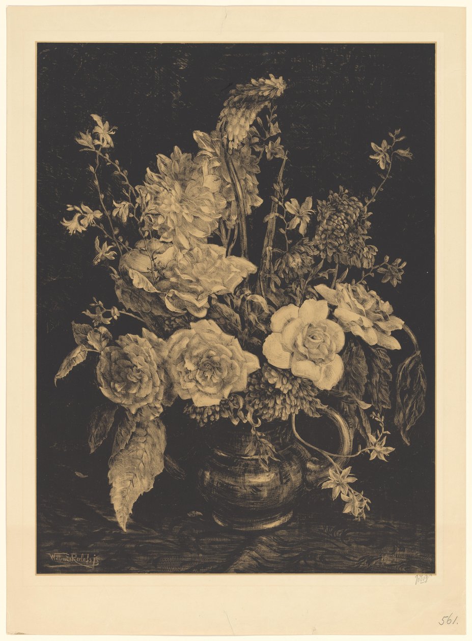Blomster i en vase af Willem Roelofs (II) (signed by artist)
