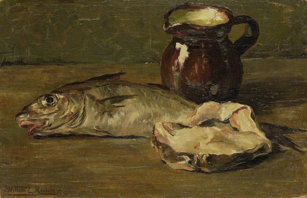 Stilleben med torsk af Willem Roelofs (II)