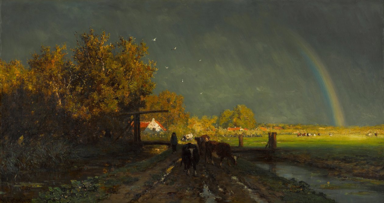""Arc en ciel"" (Regnbue) Peinture de Willem Roelofs (1822-1897) - 1875 - Olie på lærred Dim 96,2x147,7 cm Gemeentemuseum Haag (La Haye) af Willem Roelofs