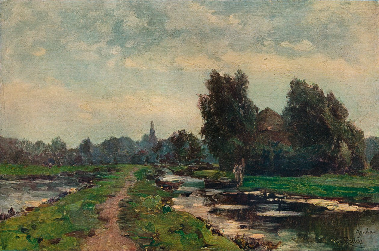 Nær Gouda, 1800-tallet af Willem Roelofs