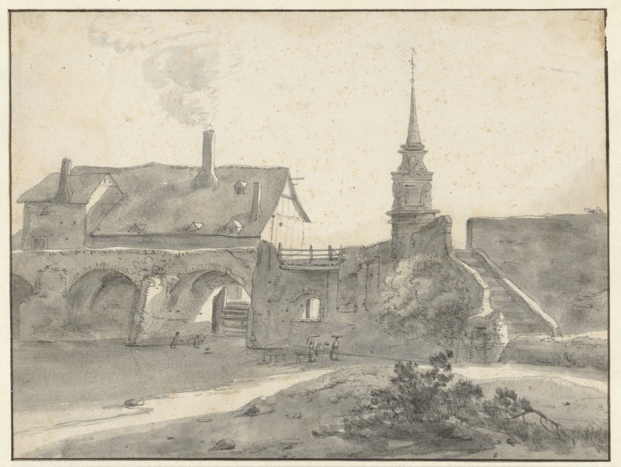 Broen af ​​Treilles og Angers af Willem Schellinks (attributed to)