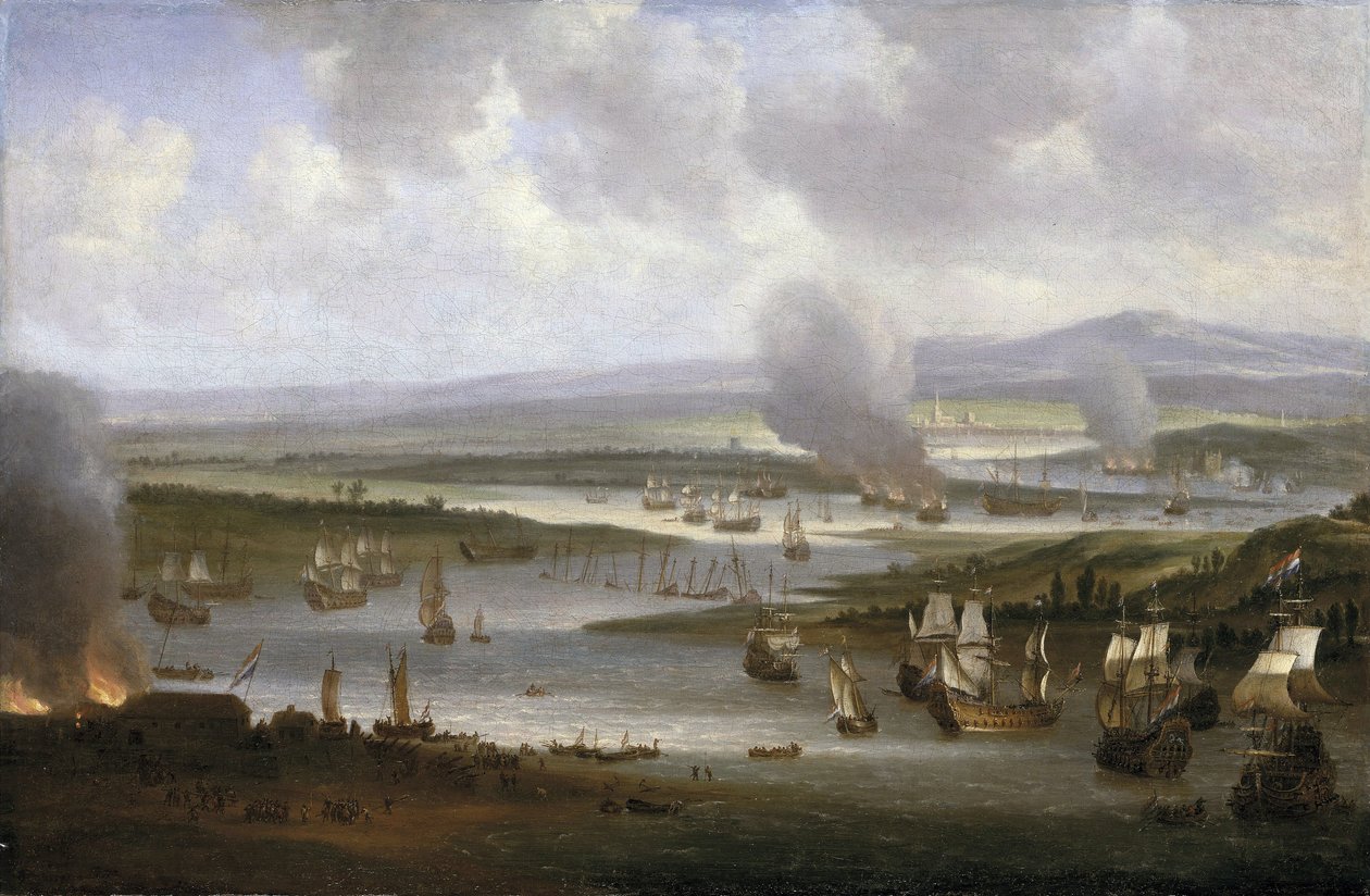 Hollandske skibe på Medway (England), juni 1667 af Willem Schellinks