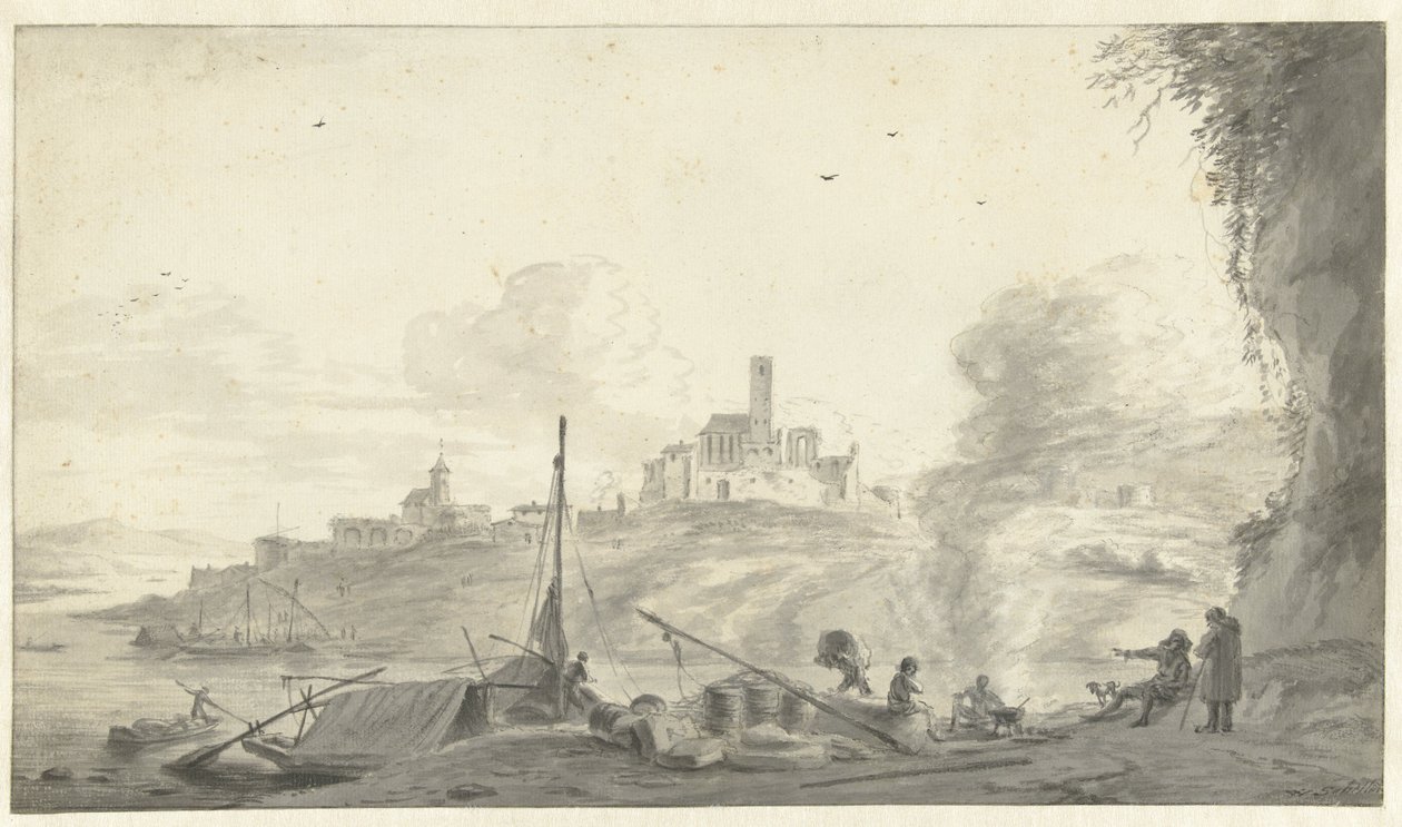 italiensk landskab af Willem Schellinks