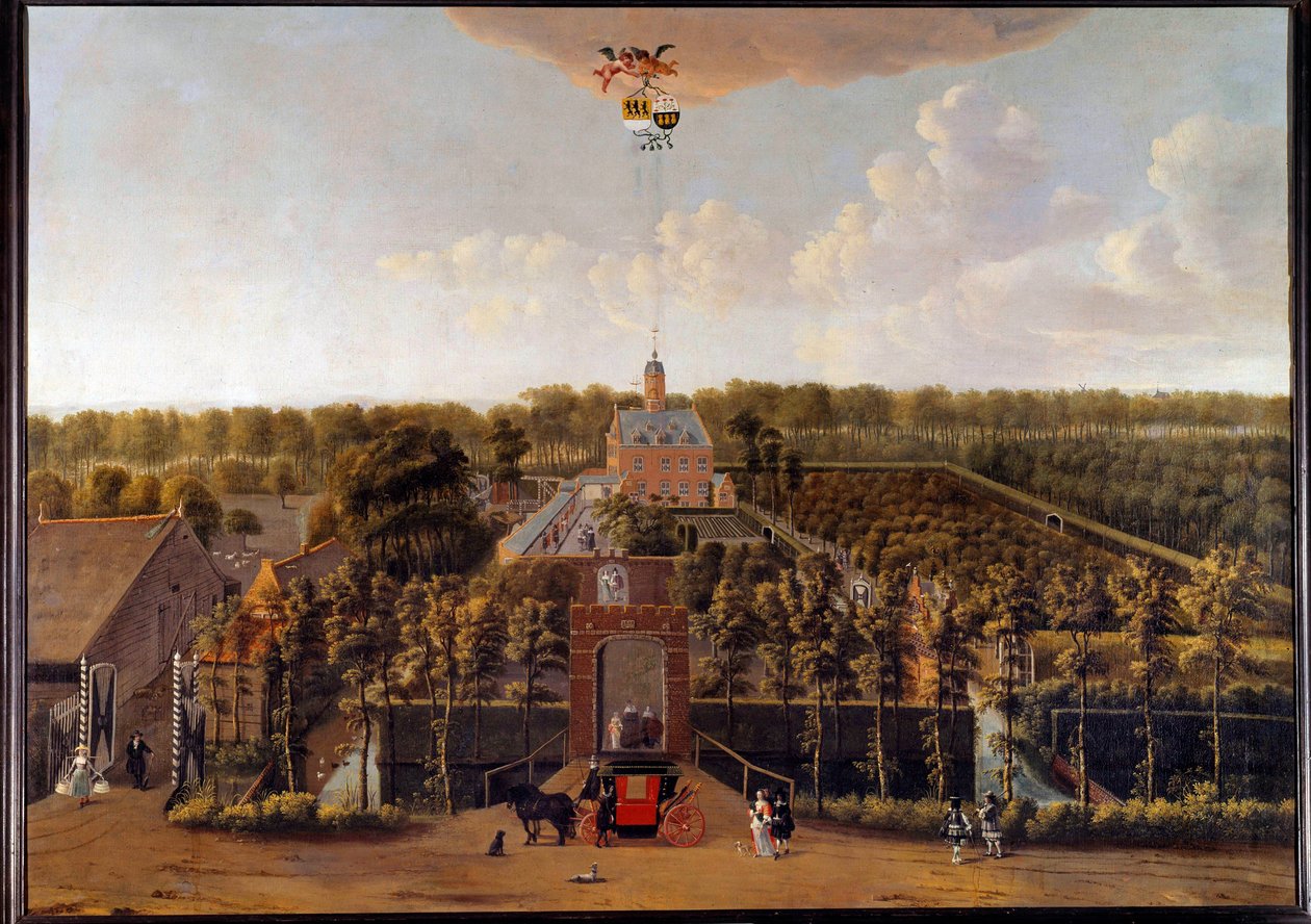 Udsigt over ejendommen Munnikenhof i Zelande (Holland) Maleri af Willem Schellinks (1627-1678) Middelburg fra det 17. århundrede. Zelandan Museum af Willem Schellinks