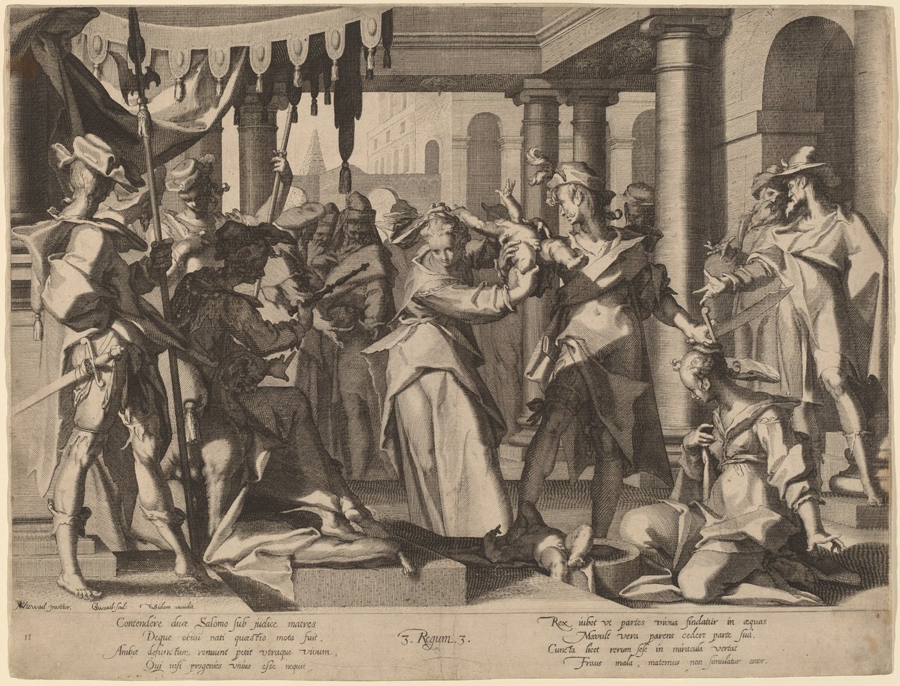 Salomons dom af Willem Swanenburgh after Joachim Anthonisz Wtewael