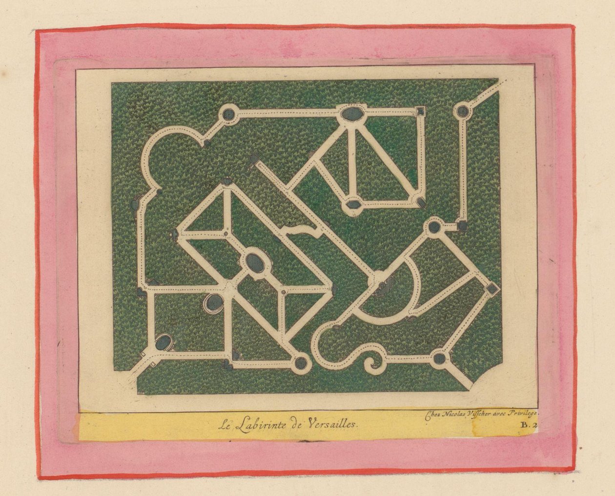 Grundriss des Labyrinths von Versailles af Willem Swidde
