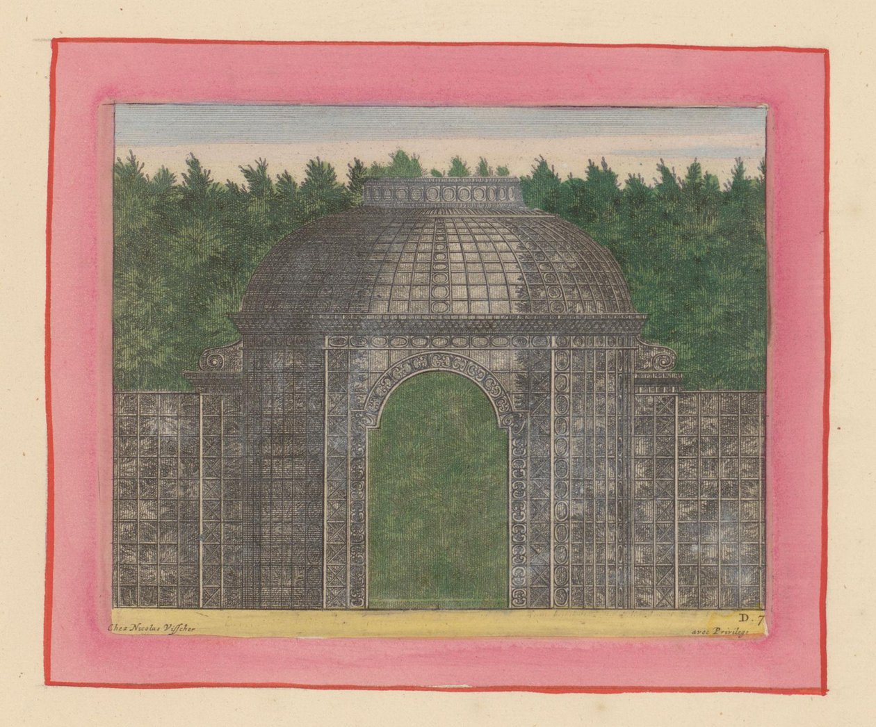 Laubengang mit Tor für eine Hecke in den Gärten von Versailles af Willem Swidde