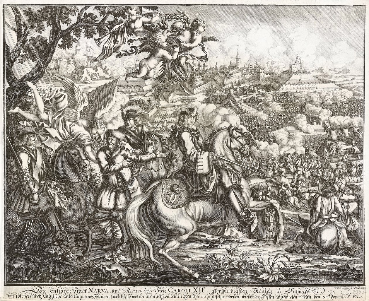 Slaget ved Narva den 19. november 1700 af Willem Swidde