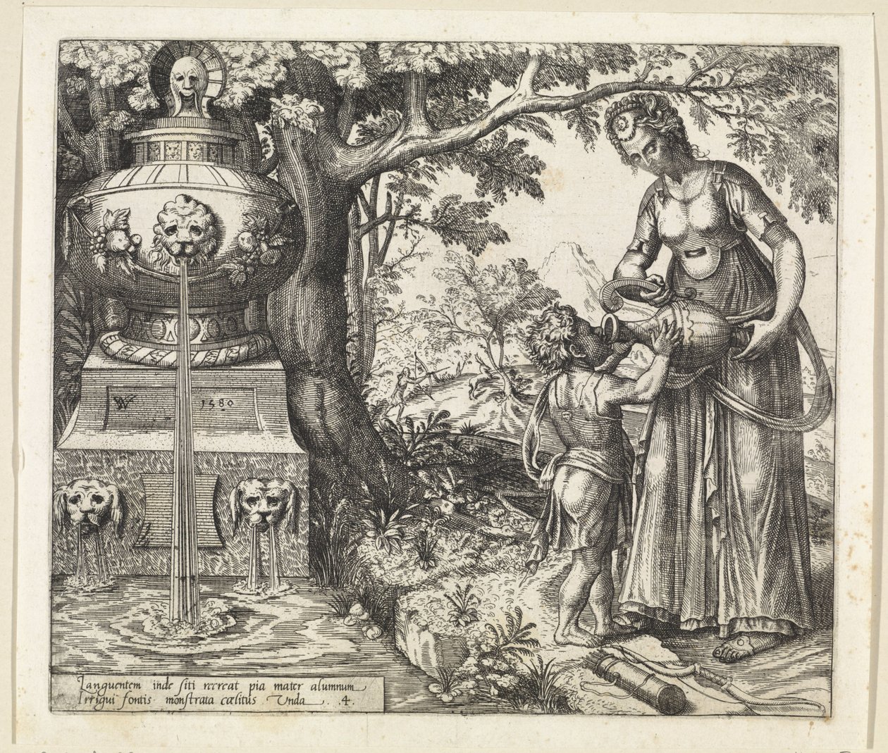 Hagar giver Ismael at drikke Hagars og Ismaels historie (serietitel) af Willem Thibaut