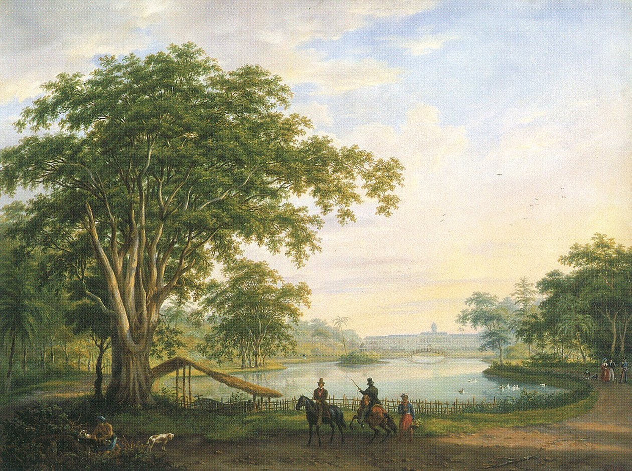 Havefacaden på det gamle palads af generalguvernøren i Buitenzorg af Willem Troost
