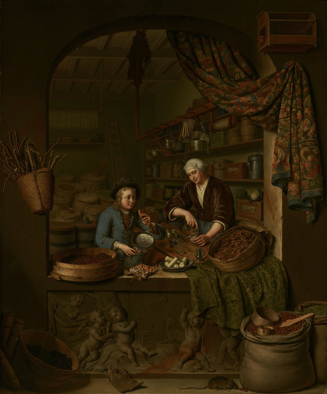 En købmandsbutik af Willem Van Mieris