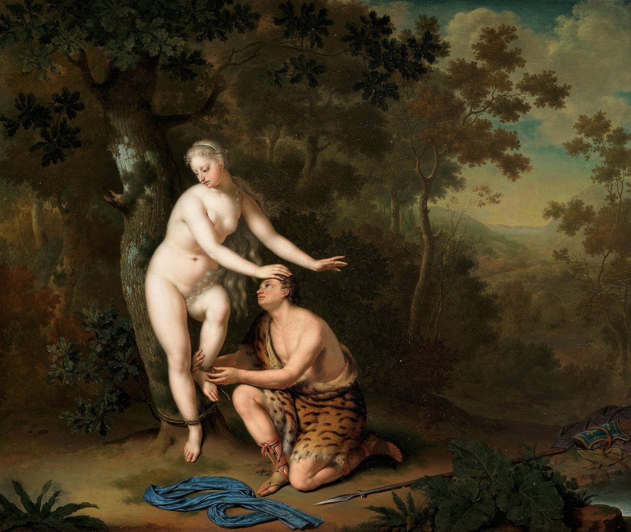 Sylvia befriet af Aminta, 1700-tallet. af Willem Van Mieris
