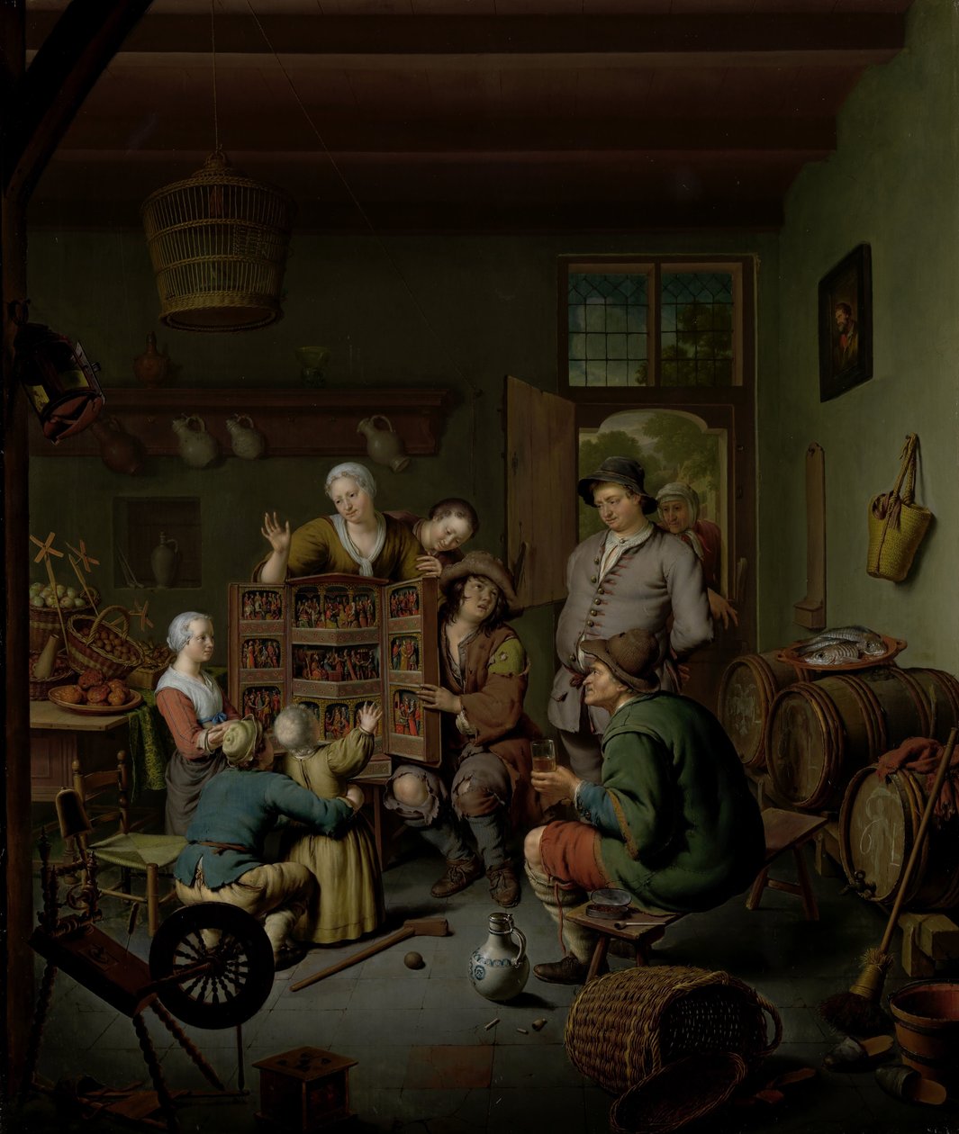 Raree -showet (ikke smukt nysgerrig) Sjælekiek (ikke smuk nysgerrig) af Willem Van Mieris