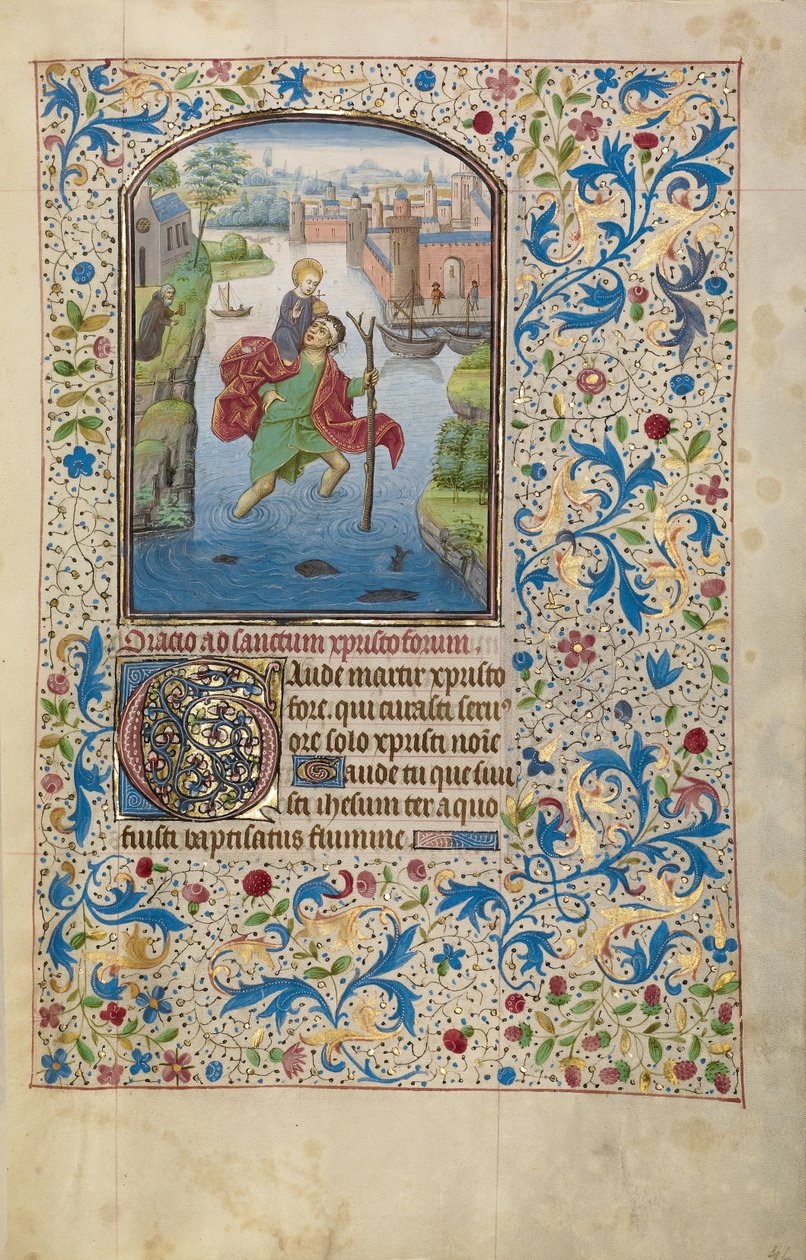 Heiliger Christophorus trägt das Christuskind af Willem Vrelant