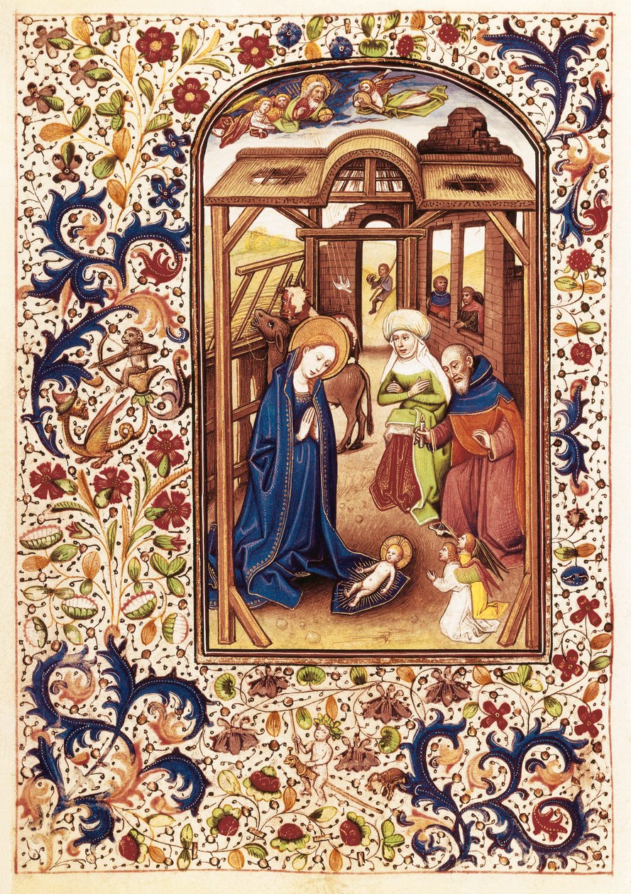 Fødselsscene fra "The Book of Hours of Leonor de la Vega" af Willem Vrelant