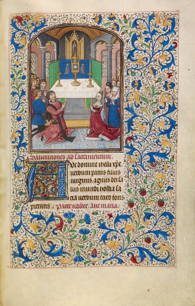 Die Anbetung der Eucharistie af Willem Vrelant
