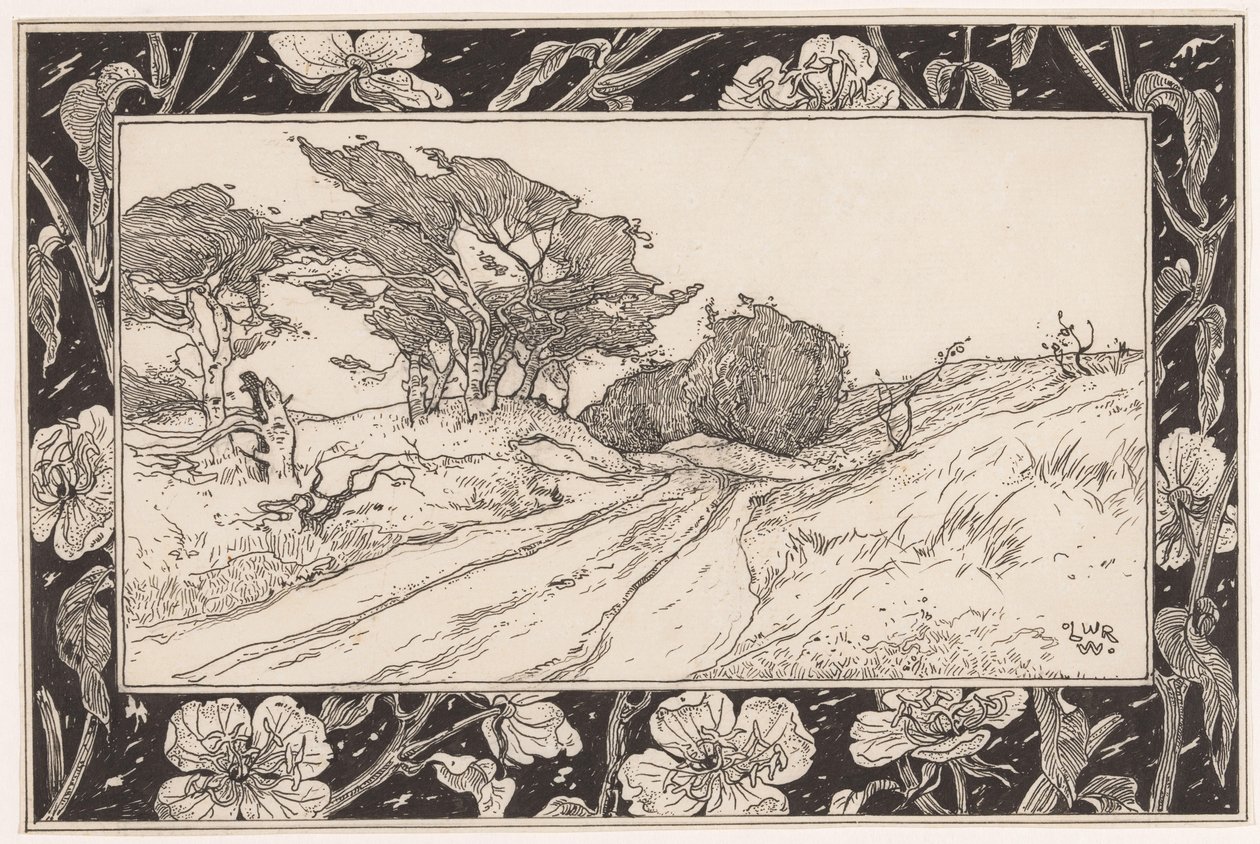 Klitlandskab med marram græs af Ludwig Willem Reymert Wenckebach