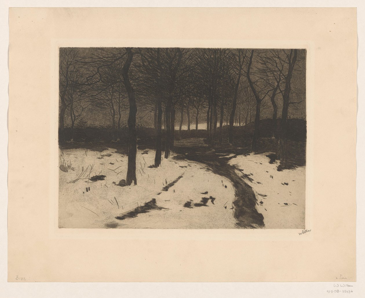 Skovsti i Ewijkshoeve af Willem Witsen (signed by artist)