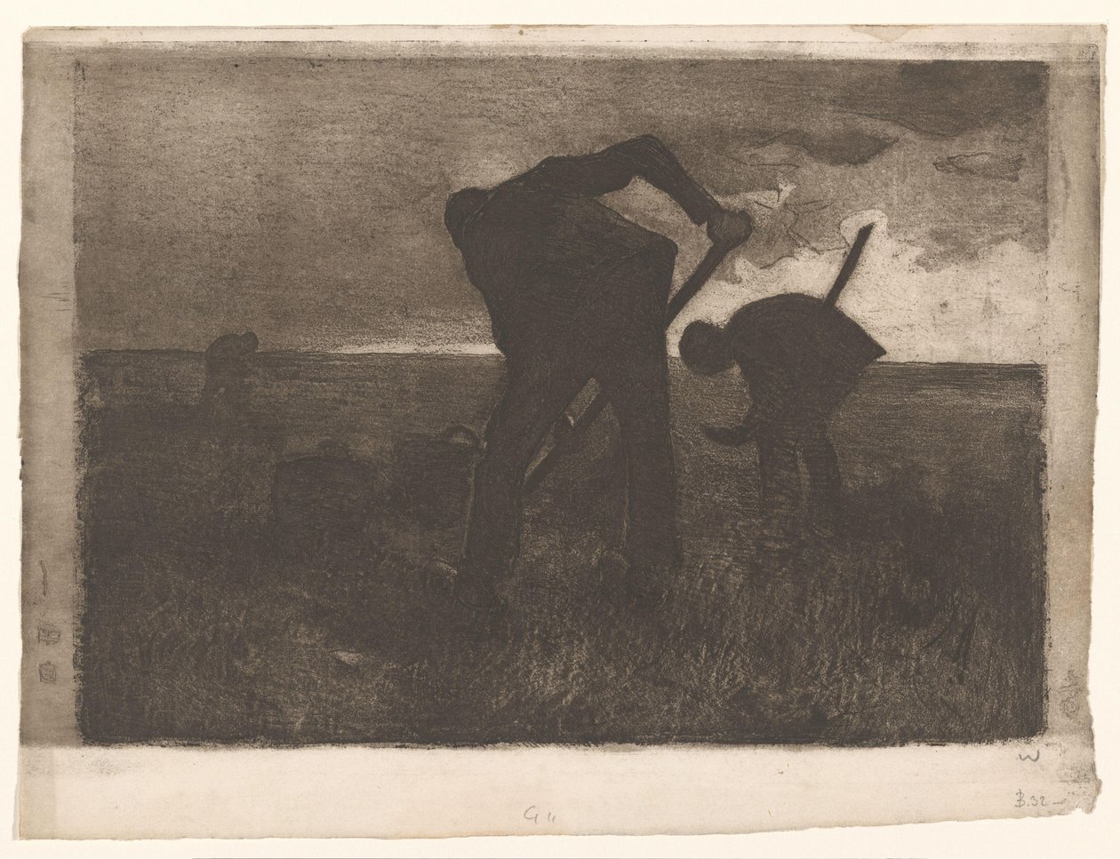 Tre kartoffeloptagere af Willem Witsen (signed by artist)