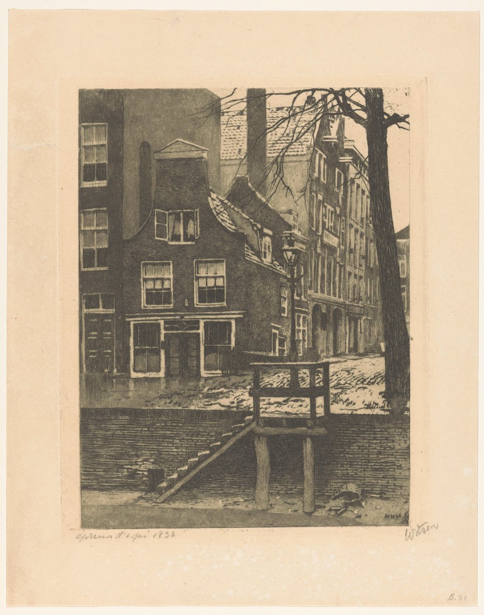 Udsigt over Bierhaven og Oranjestraat i Rotterdam af Willem Witsen (signed by artist)
