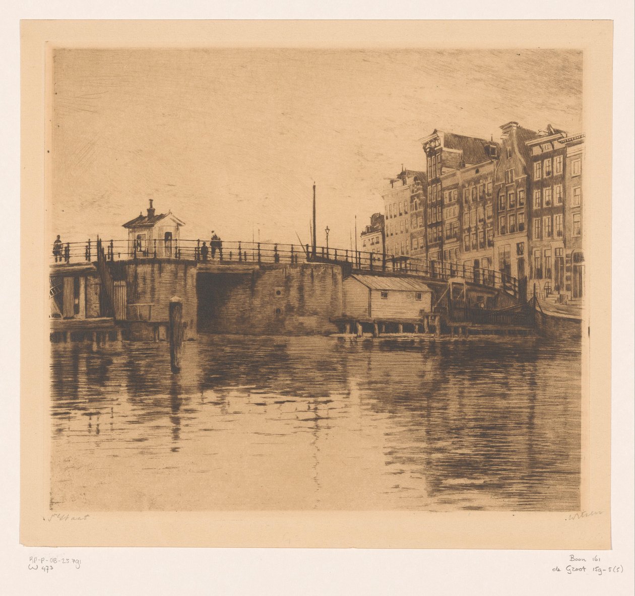 Udsigt over Kraansluis i Amsterdam af Willem Witsen (signed by artist)