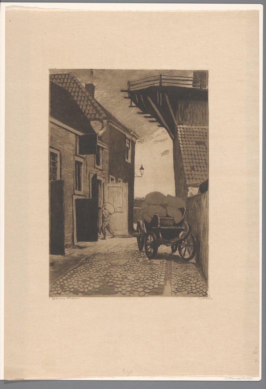 Udsigt over Molensteeg i Wijk bij Duurstede af Willem Witsen (signed by artist)