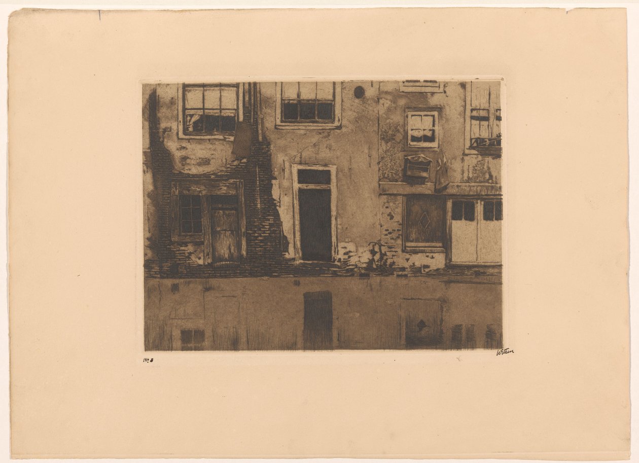 Udsigt over bagsiden af ​​Zeedijk i Amsterdam af Willem Witsen (signed by artist)