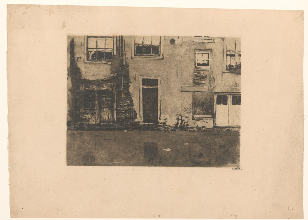 Udsigt over bagsiden af ​​Zeedijk i Amsterdam af Willem Witsen (signed by artist)