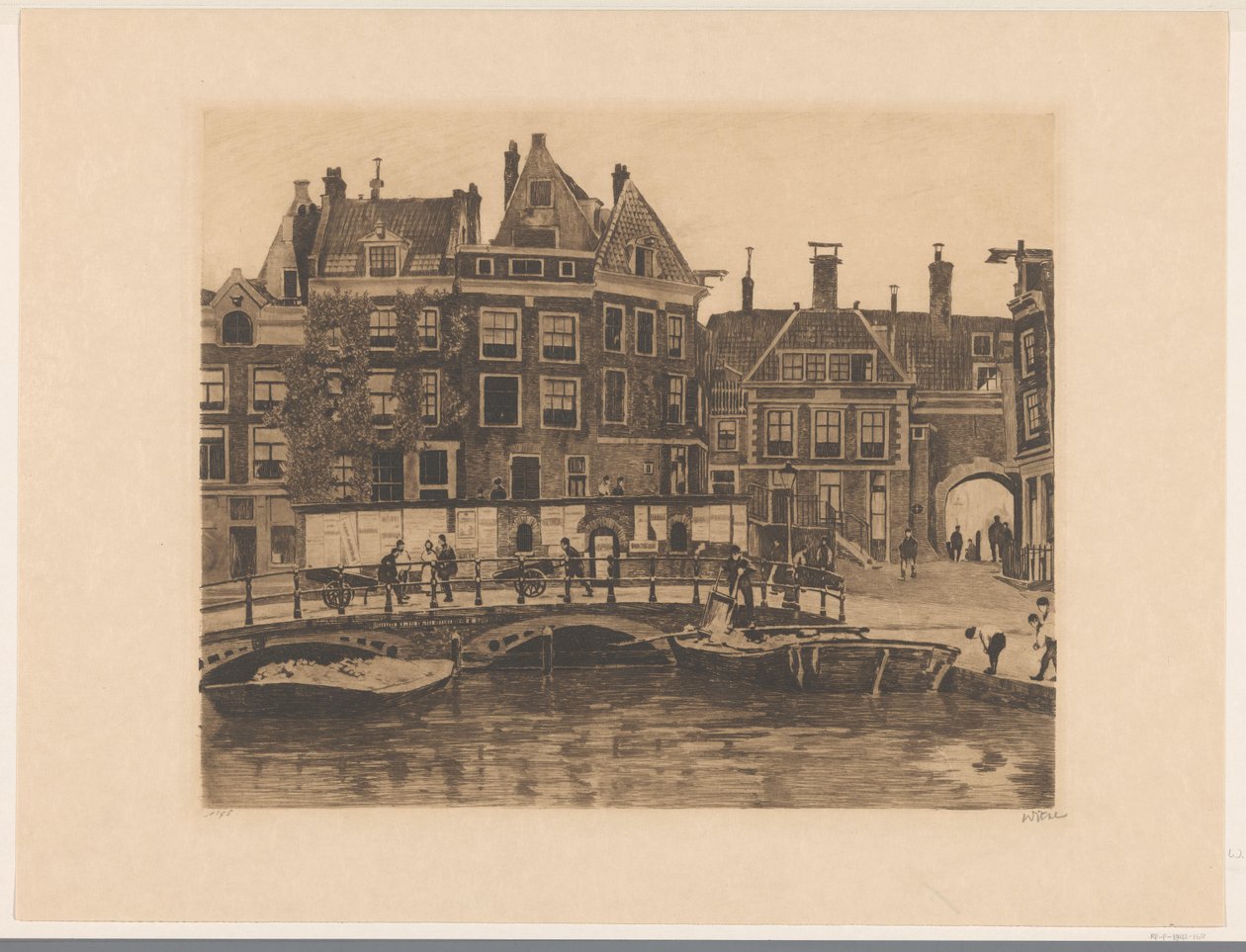 Udsigt over Beurspleintje i Amsterdam af Willem Witsen (signed by artist)