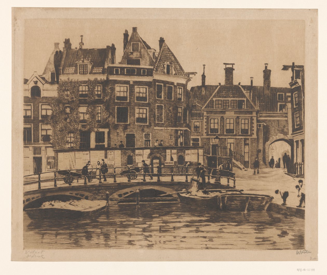 Udsigt over Beurspleintje i Amsterdam af Willem Witsen (signed by artist)