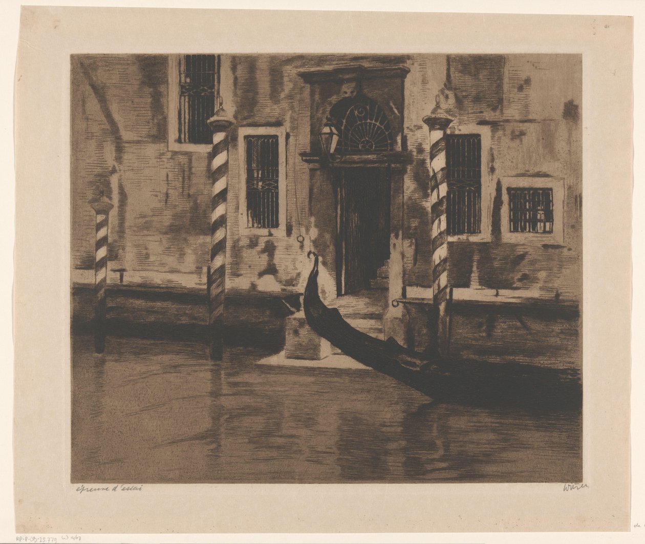 Gondol på Canal Grande i Venedig Patrician House i Venedig (titel på objekt) af Willem Witsen (signed by artist)