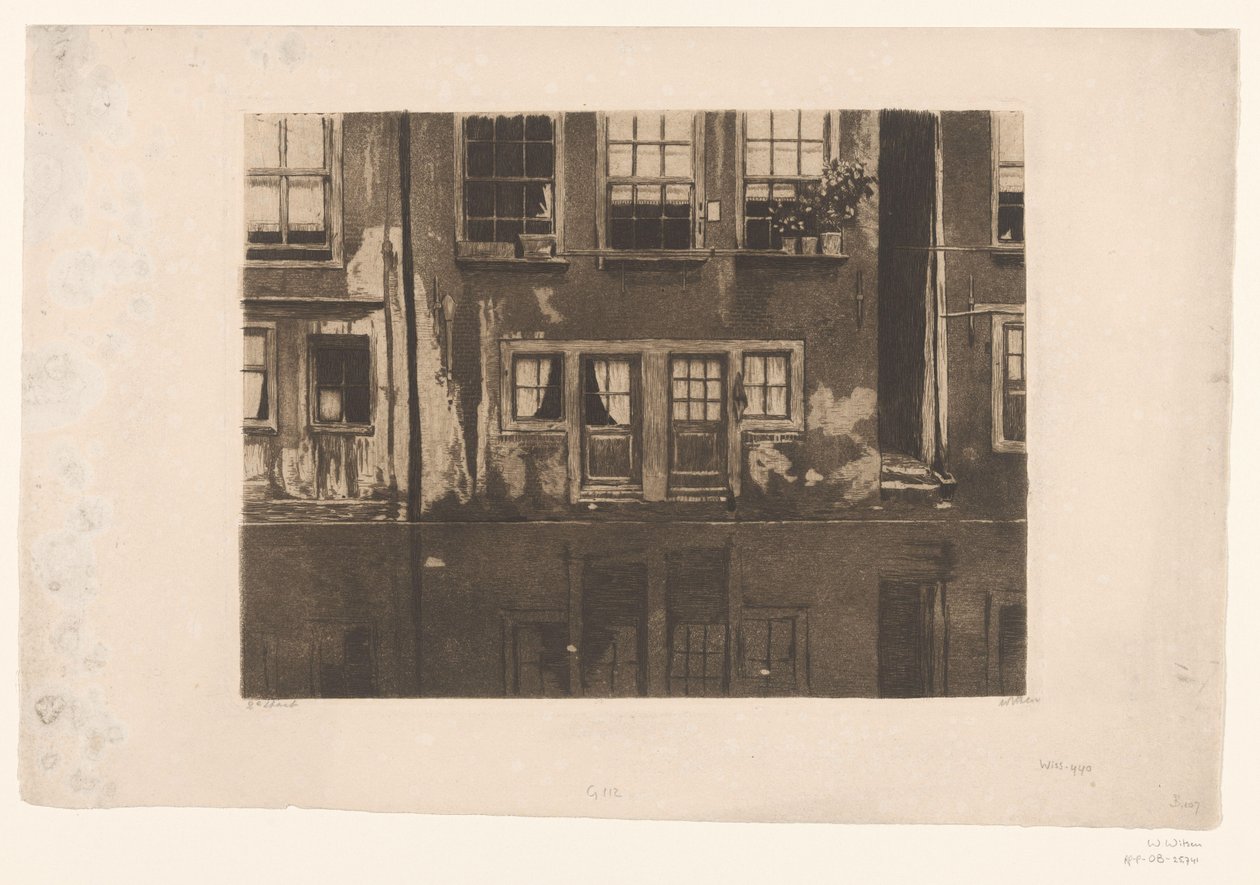 Huse på Oudezijds Achterburgwal i Amsterdam af Willem Witsen (signed by artist)