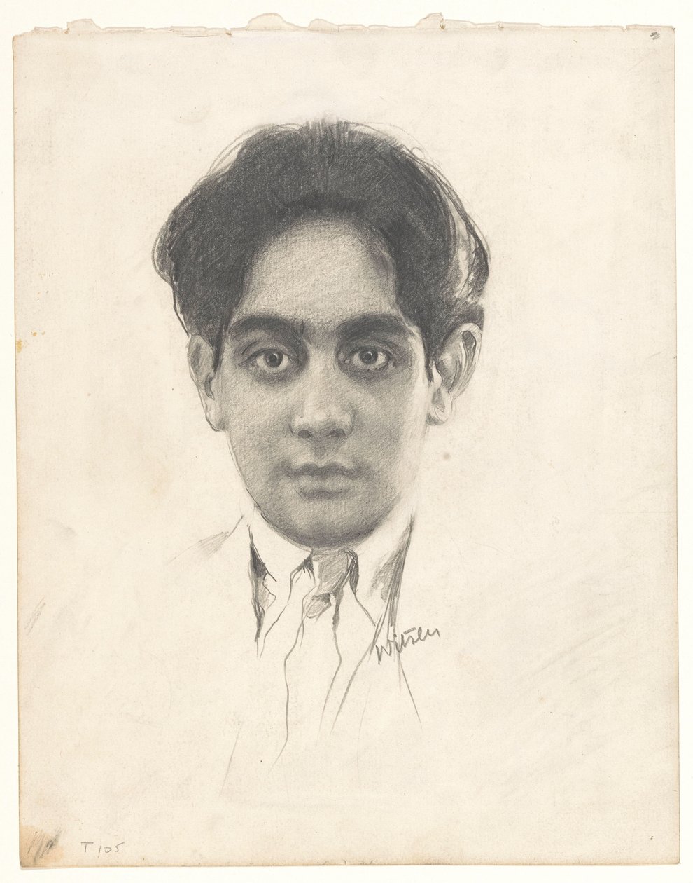 Portret van Karamjit Singh Sahib Bahadur, prins van Kapurthala af Willem Witsen (signed by artist)