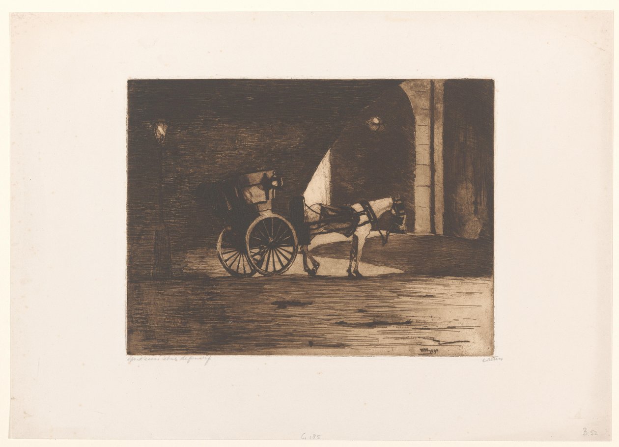 Vogn under Waterloo Bridge i London af Willem Witsen (signed by artist)