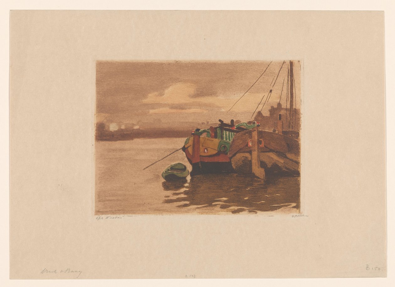 Pramme i IJ i Amsterdam af Willem Witsen (signed by artist)