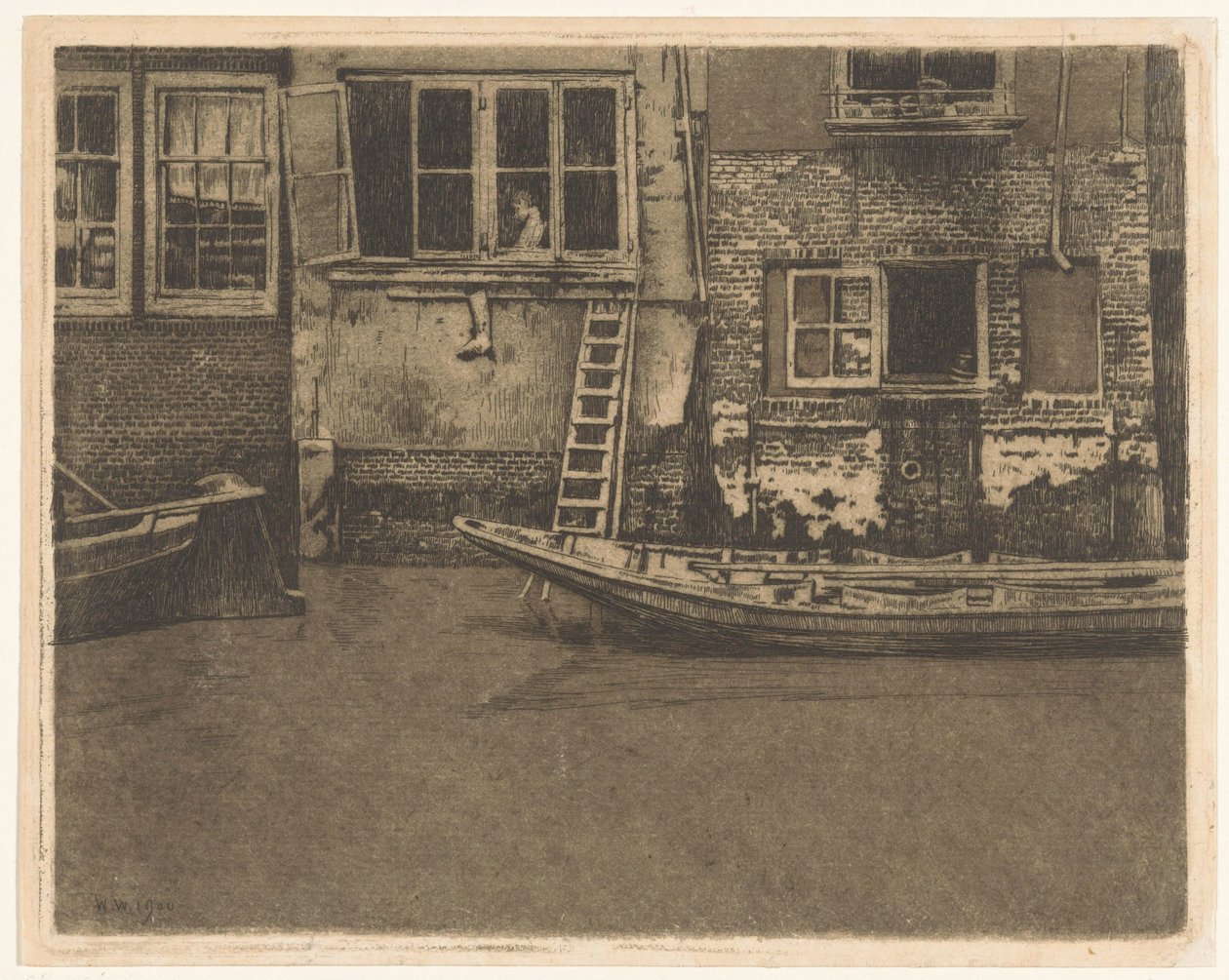 Bagfacader på Voorstraat 463, 465 og 467 i Dordrecht af Willem Arnoldus Witsen