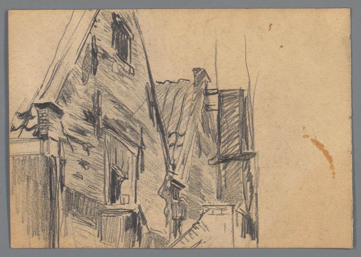 Rückfassaden der Gebäude Korte Dijkstraat 2 und 4 in Amsterdam af Willem Witsen