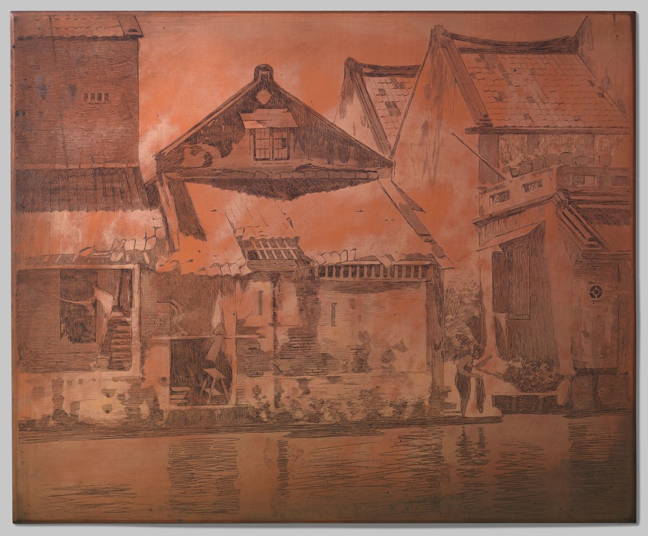 Batavia, huse på kali af Willem Arnoldus Witsen