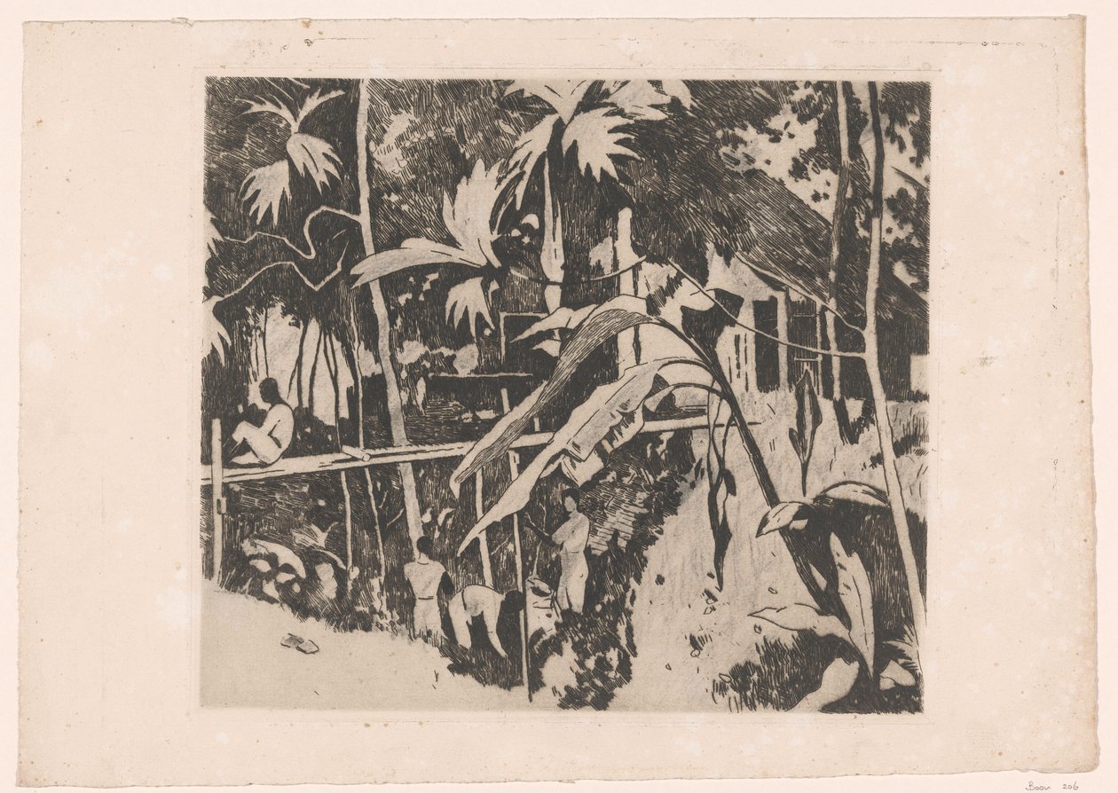 Vegetation og en smal bro i Buitenzorg af Willem Arnoldus Witsen