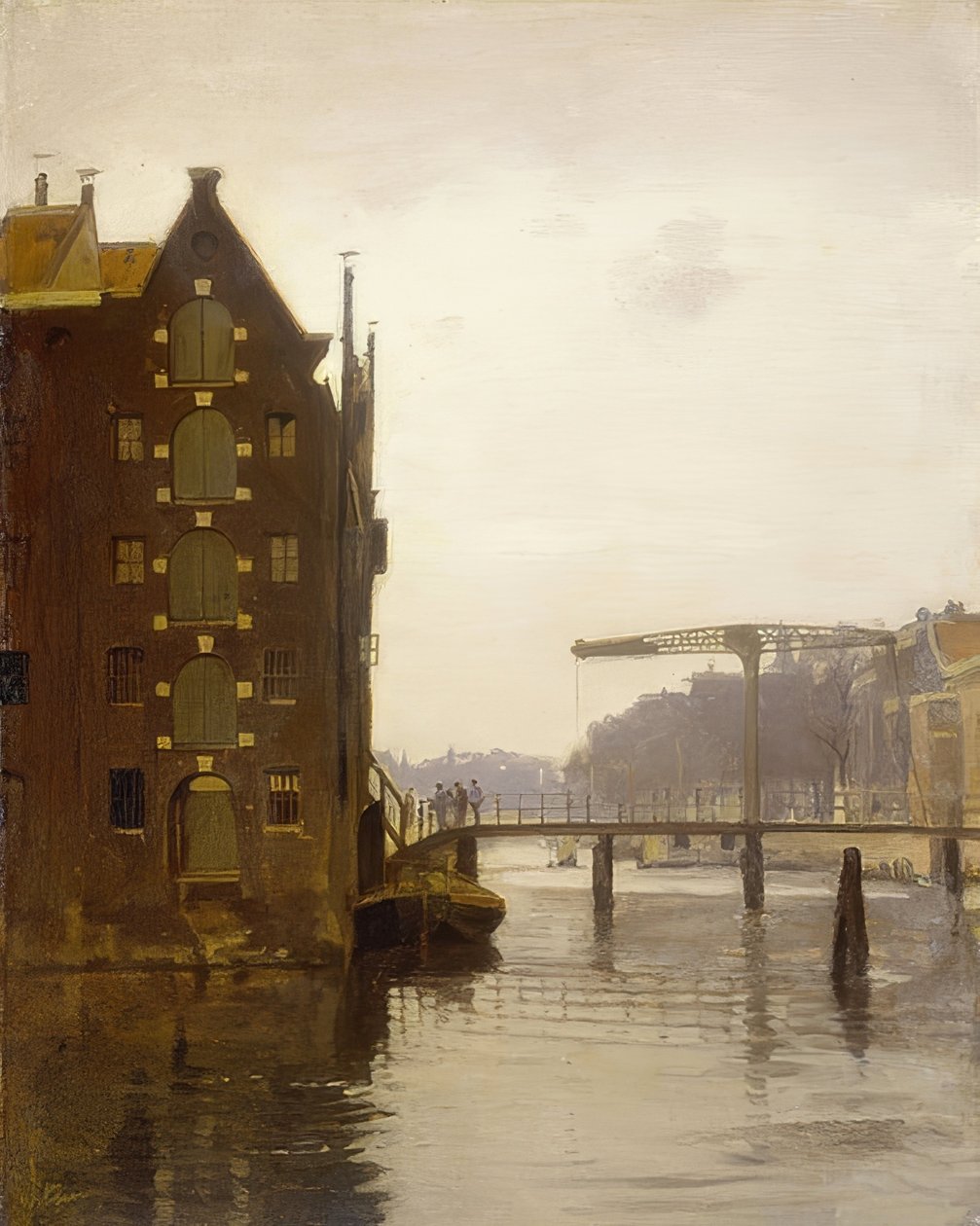 Bodenspeicher in einer Amsterdamer Gracht (lagre på en Amsterdam-kanal på Uilenburg) af Willem Arnoldus Witsen