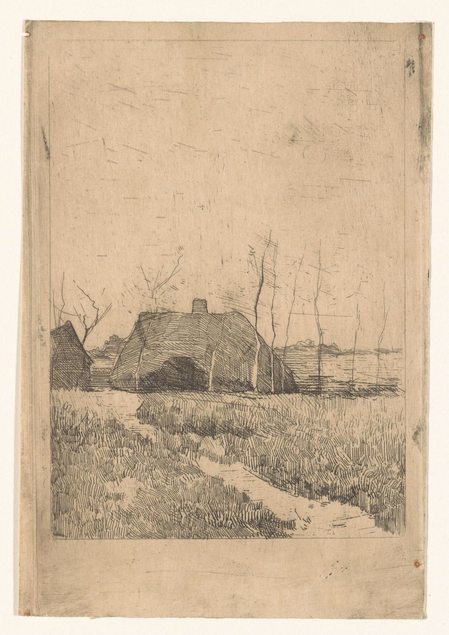 Gård om natten af Willem Arnoldus Witsen