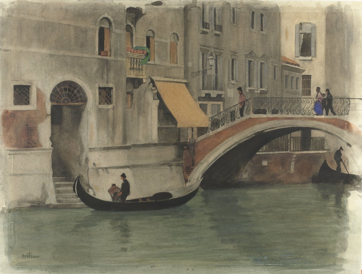Bro over en kanal i Venedig af Willem Arnoldus Witsen