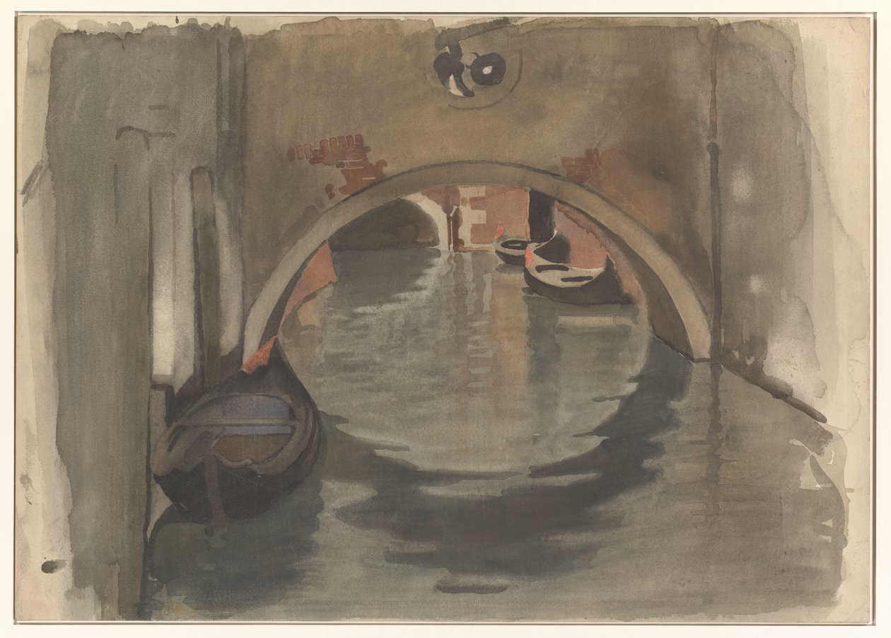 Udsigt under en buebro i Venedig af Willem Arnoldus Witsen