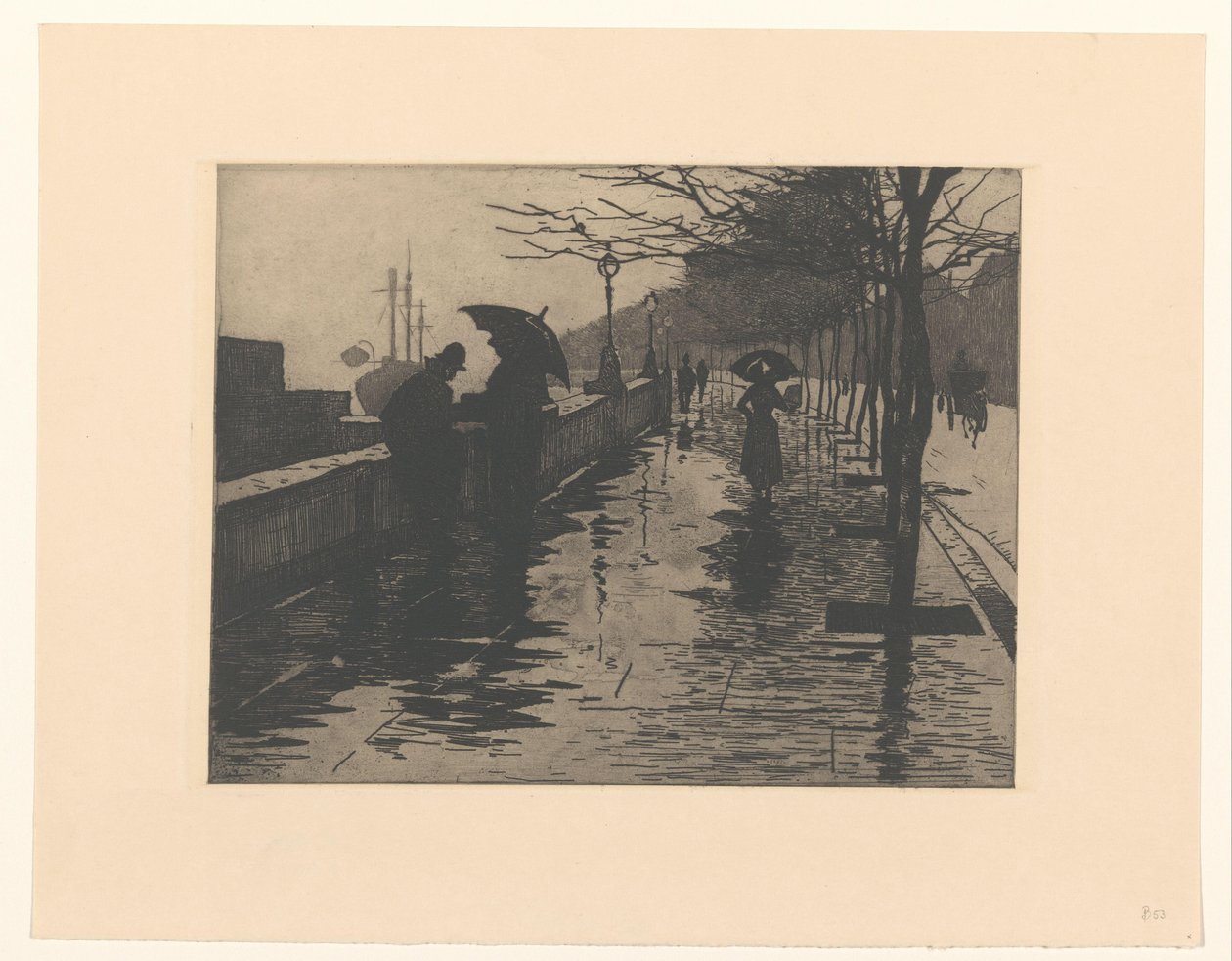 Udsigt over Victoria Embankment i London af Willem Arnoldus Witsen
