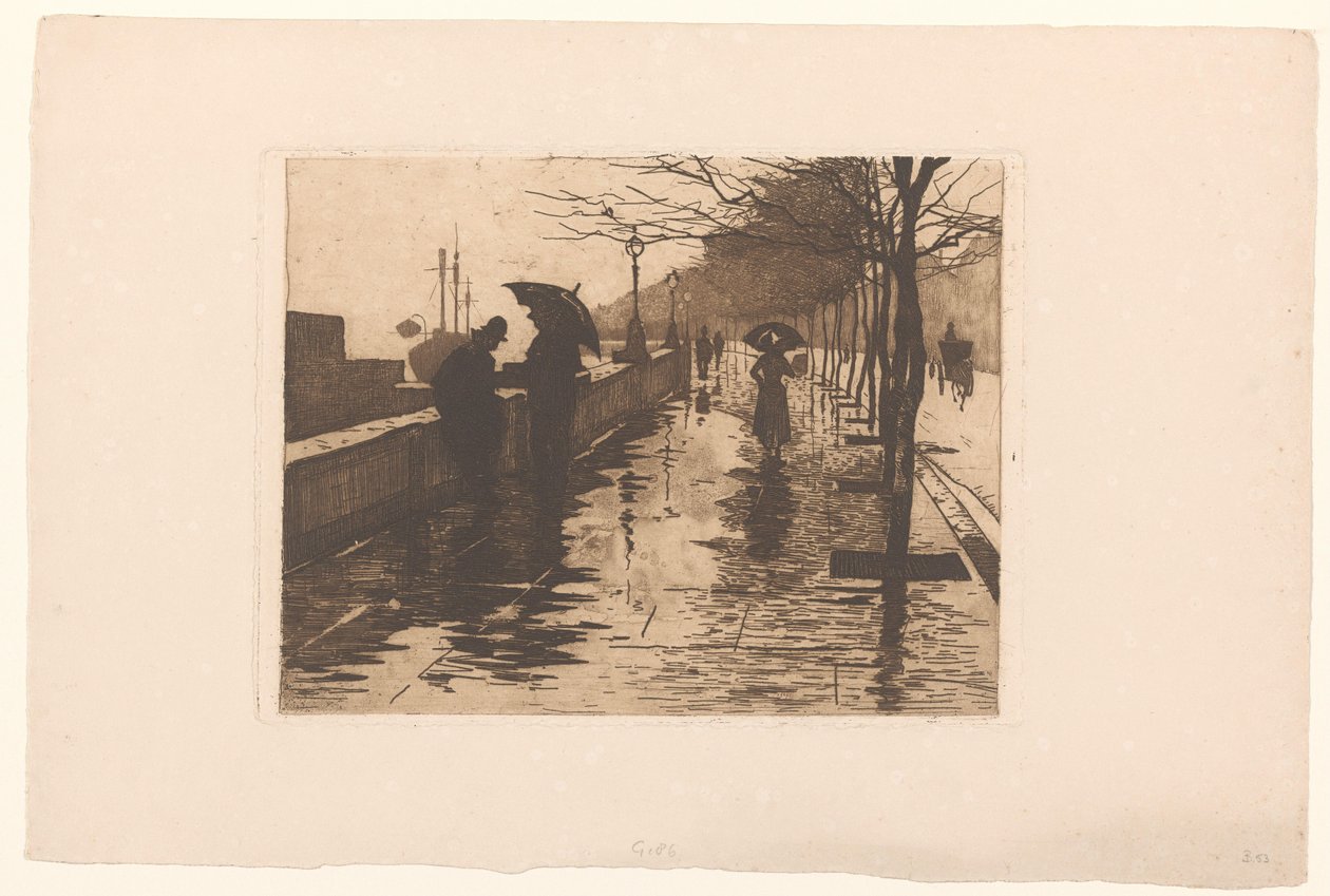 Udsigt over Victoria Embankment i London af Willem Arnoldus Witsen
